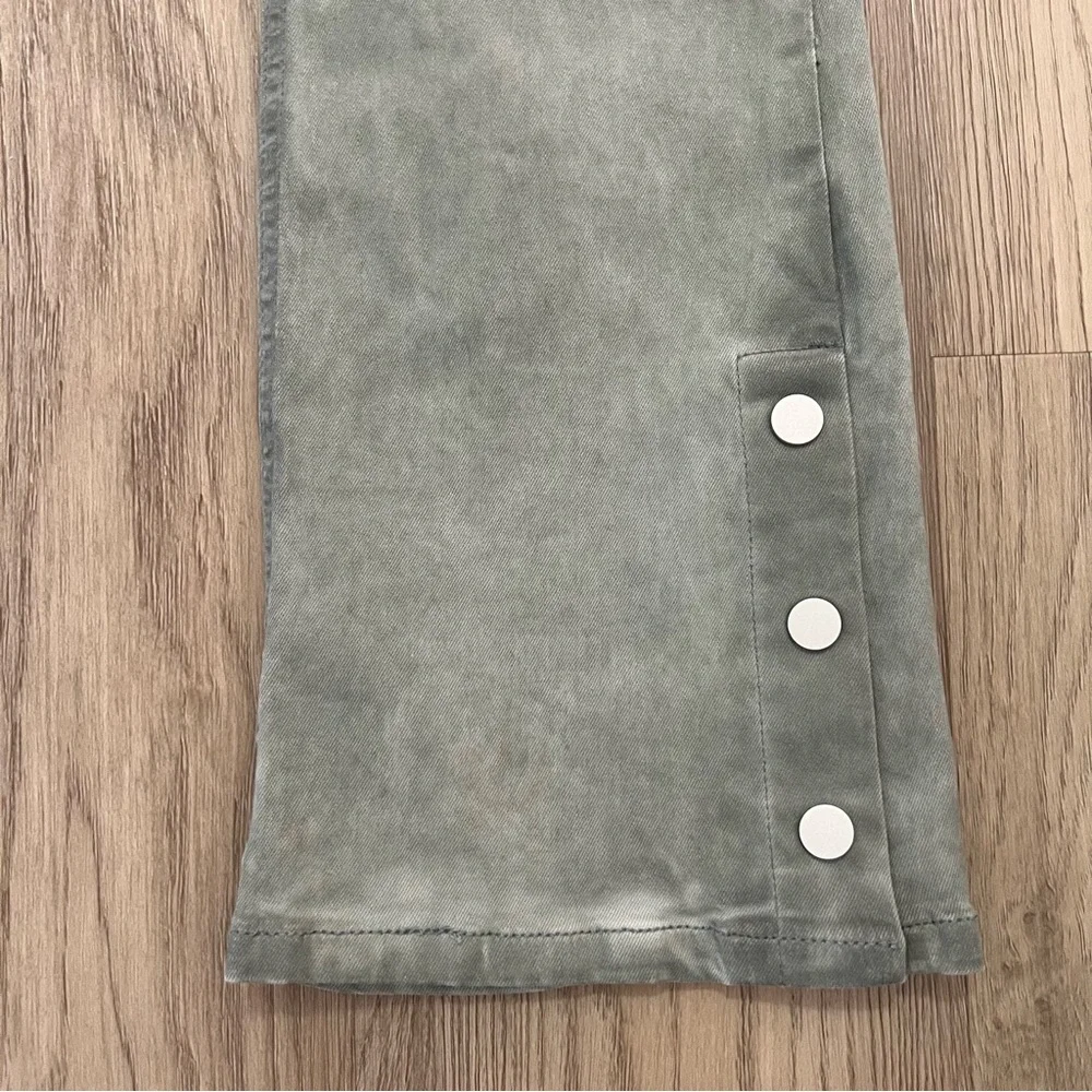 Serenede Stacked Denim Jeans Men’s Size 30 Sage Green Gray Snap Hem